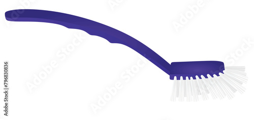 Blue dishwashing brush. vector illustration