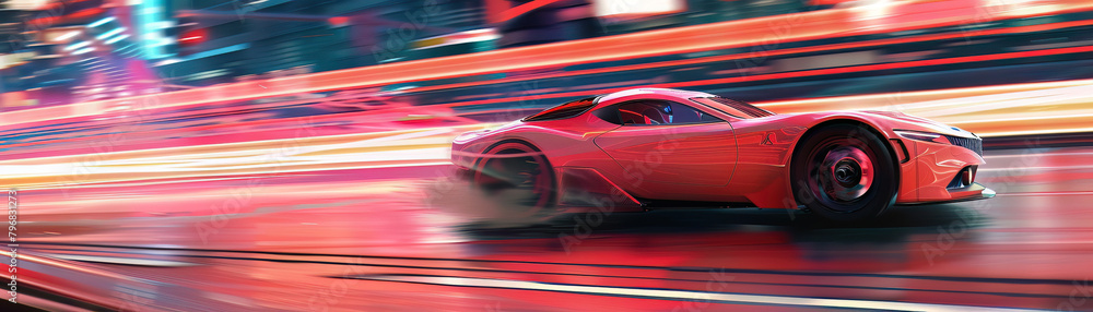 A cartoonish slowpoke character racing in a blur of speed, contrasted against a highspeed urban background, emphasizing irony A cartoonish slowpoke character racing in a blur of speed, contrasted against a highspeed urban background, emphasizing irony