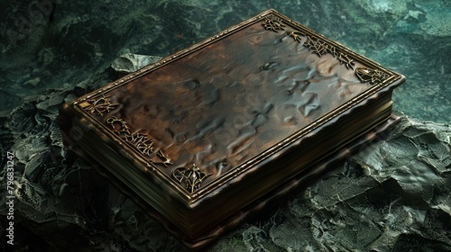 A book of spells that holds the secrets to arcane mysteries, bound in enchanted leather © Shutter2U