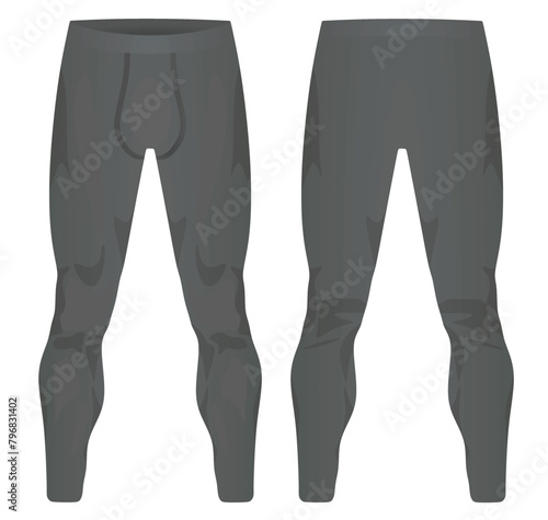 Grey male leggings. vector illustration