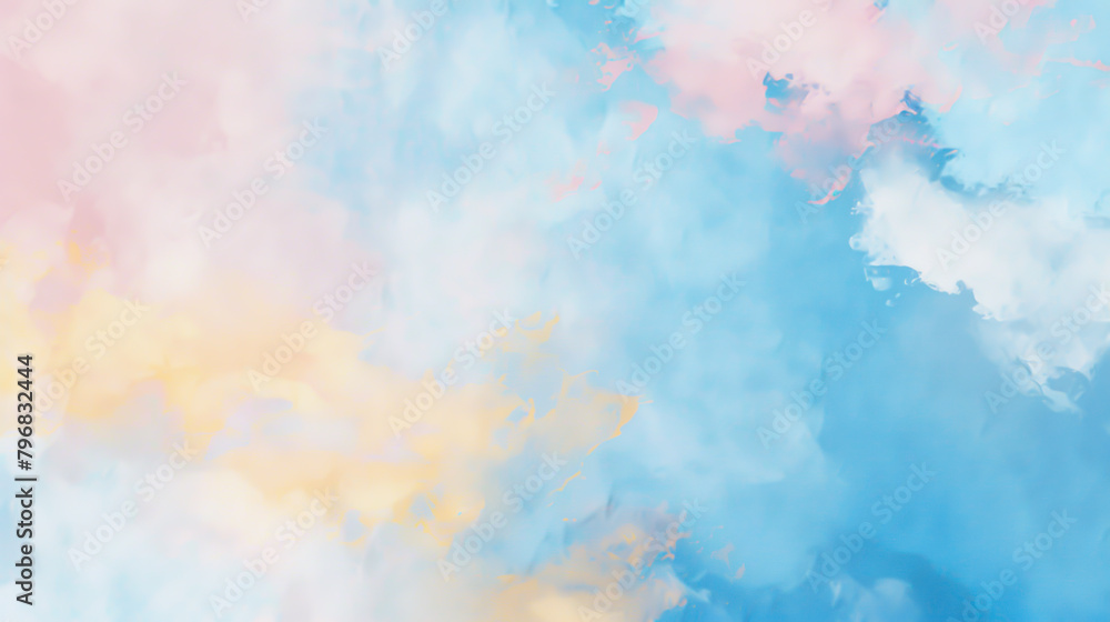 Gentle blend of pastel blue, pink, and yellow hues creates a dreamy sky backdrop that evokes a sense of calm and inspiration, perfect for design and artistic projects