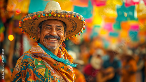 14. Latin Fiesta: Colorful banners flutter in the breeze at a Latin music fiesta, where salsa dancers twirl and shimmy to the infectious beat of Latin rhythms, while mariachi bands