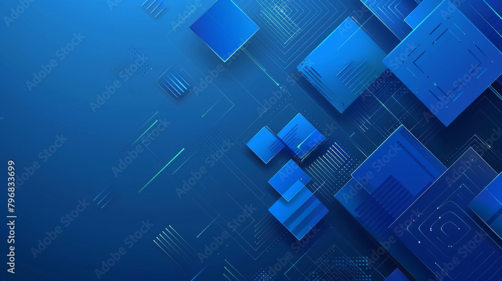 Elegant blue digital background with square geometric patterns, depicting modern technology Elegant blue digital background with square geometric patterns, depicting modern technology