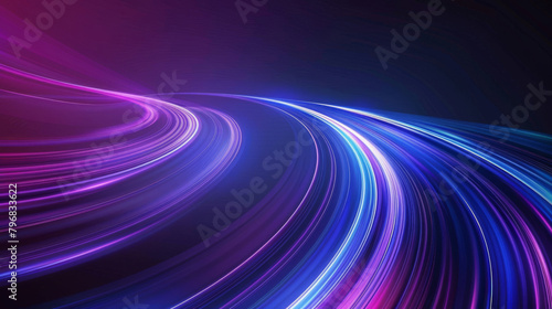 Modern background with vibrant blue and purple light waves