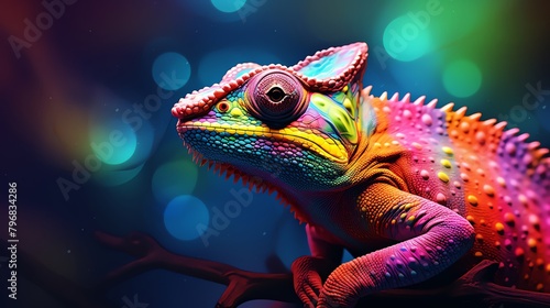 A digital drawing of a chameleon changing colors as it moves from one office environment to another © Jammy