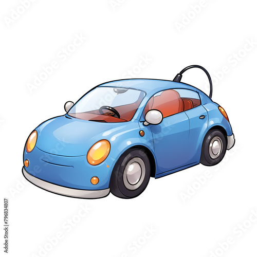 Toy Electronic Car Hand Drawn Cartoon Style Illustration