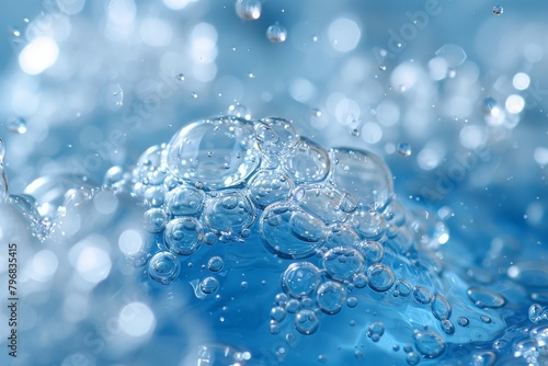 Close-up high definition macro shot capturing the intricate patterns formed by water bubbles on a liquid surface