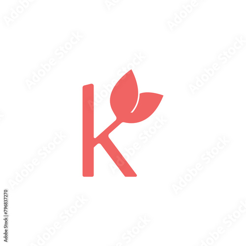 Letter K flower vector logo design