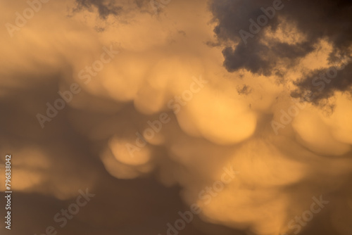 Mammatus - strange clouds on the sky.