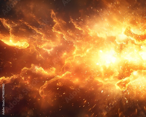 Brilliant Explosion of Light Symbolizing Intense Energy and Destructive Power