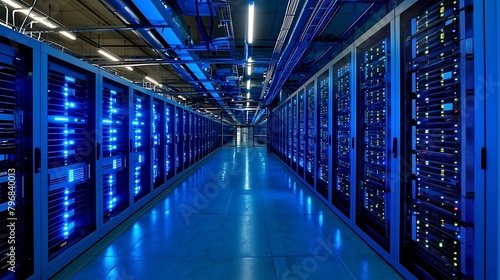 A Data Center Housing Rows of High-Performance Servers Engineered for Optimal Efficiency and Scalability





 photo