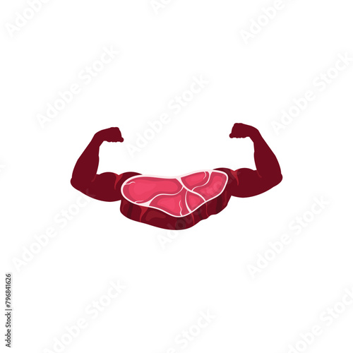 Meat fitness vector logo design