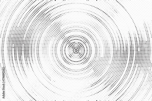 Halftone vector background. Monochrome halftone pattern. Abstract geometric dots background. Pop Art comic gradient black white texture. Design for presentation banner, poster, flyer, business card. © cnh