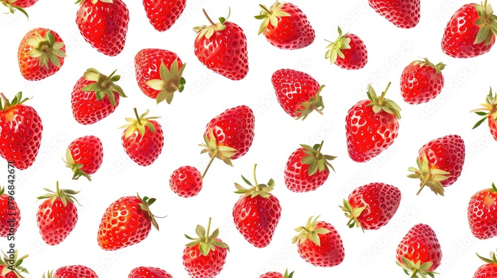 Joyful Strawberry Harvest: Whimsical Minimalistic Art Joyful Strawberry Harvest: Whimsical Minimalistic Art
