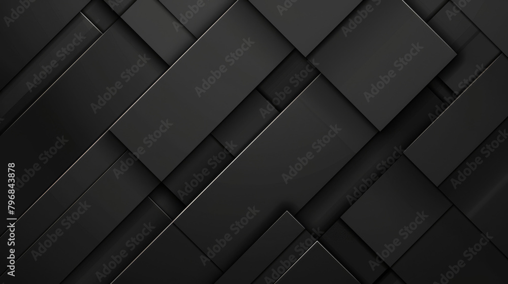 Naklejka premium Modern 3d illustration of a sleek black geometric pattern