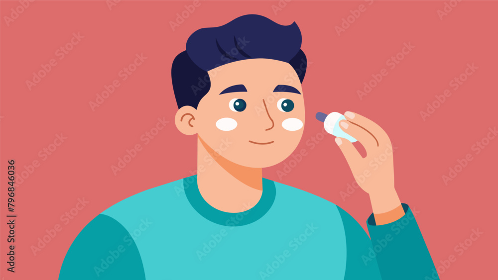 To keep his eyes looking bright and youthful he delicately pats on an eye cream tapping it gently around the delicate eye area to reduce puffiness and.