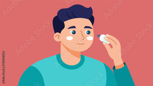 To keep his eyes looking bright and youthful he delicately pats on an eye cream tapping it gently around the delicate eye area to reduce puffiness and.