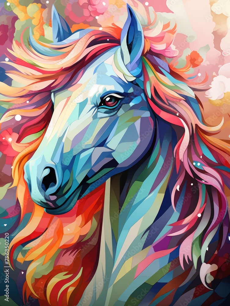 a portrait unicorn diamond painting art painting art kit, AI Generative a portrait unicorn diamond painting art painting art kit, AI Generative