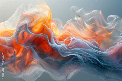 Illustrate an abstract image where fluid, organic shapes undulate and flow across the canvas, suggesting perpetual motion, photo