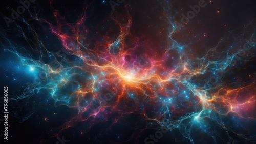 Abstract bright solar flare background with space photo