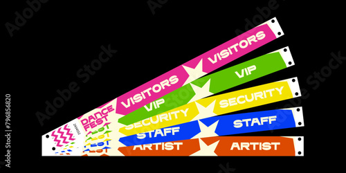 Wristband Control ticket bracelets for event, DANCE fest, dancing festival, staff, vip, visitors, security, artist ticket bracelets	