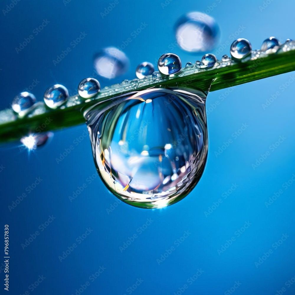Water drop close-up macro photography with selective focus and bokeh. AI generated Water drop close-up macro photography with selective focus and bokeh. AI generated