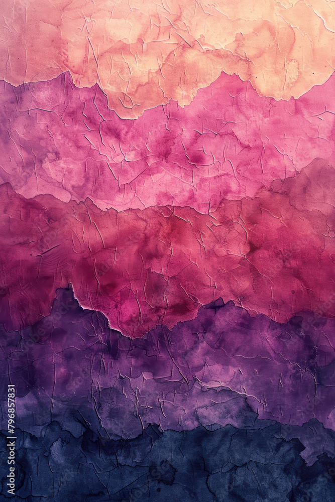 Obraz premium A watercolor gradient from soft pink to violet with a paper texture, gentle and artistic,