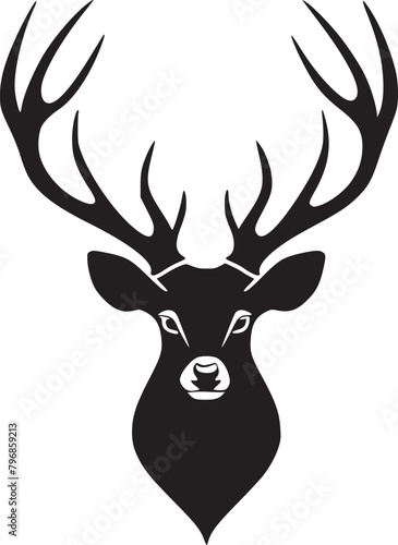 Deer Silhouette Isolated on White Background 