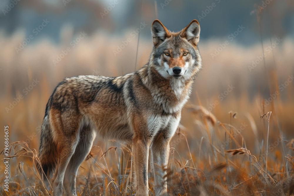 A red wolf roaming the Alligator River Wildlife Refuge, part of a controversial and critical reintroduction program, A red wolf roaming the Alligator River Wildlife Refuge, part of a controversial and critical reintroduction program,