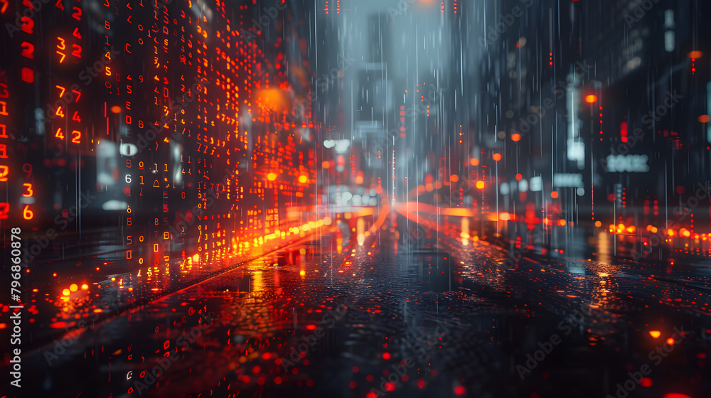 Fototapeta premium Urban Abstract Modern Design Performance Indicators Digital Revenue Analysis