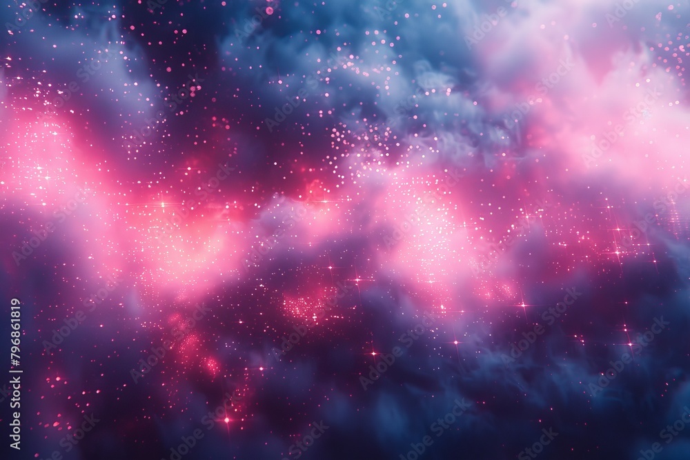 A starry, ethereal texture resembling a pink nebula, twinkling with lights and soft gradients, inviting wonder and dreaminess