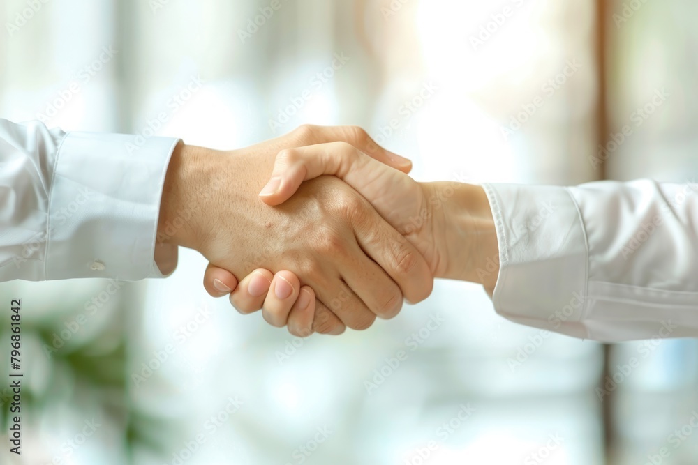 Business professionals meet for job interview and financial deal. Business professionals meet for job interview and financial deal.