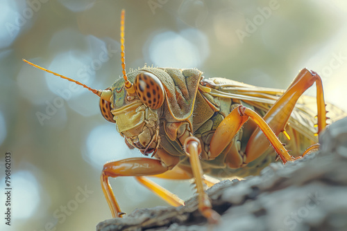 A cicada shedding its exoskeleton, emerging glossy and new, © Oleksandr