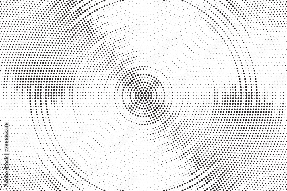 Halftone vector background. Monochrome halftone pattern. Abstract geometric dots background. Pop Art comic gradient black white texture. Design for presentation banner, poster, flyer, business card. Halftone vector background. Monochrome halftone pattern. Abstract geometric dots background. Pop Art comic gradient black white texture. Design for presentation banner, poster, flyer, business card.