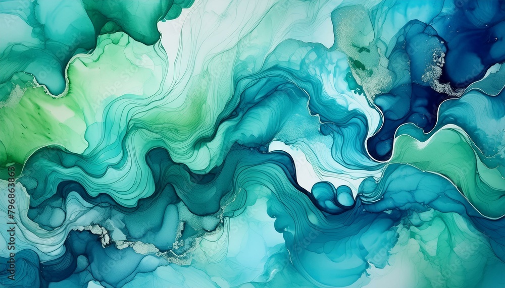 Teal Tempest: Abstract Watercolor Background Teal Tempest: Abstract Watercolor Background