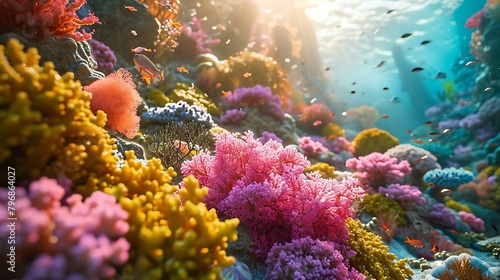 Vibrant Life in a Bustling Coral Garden 