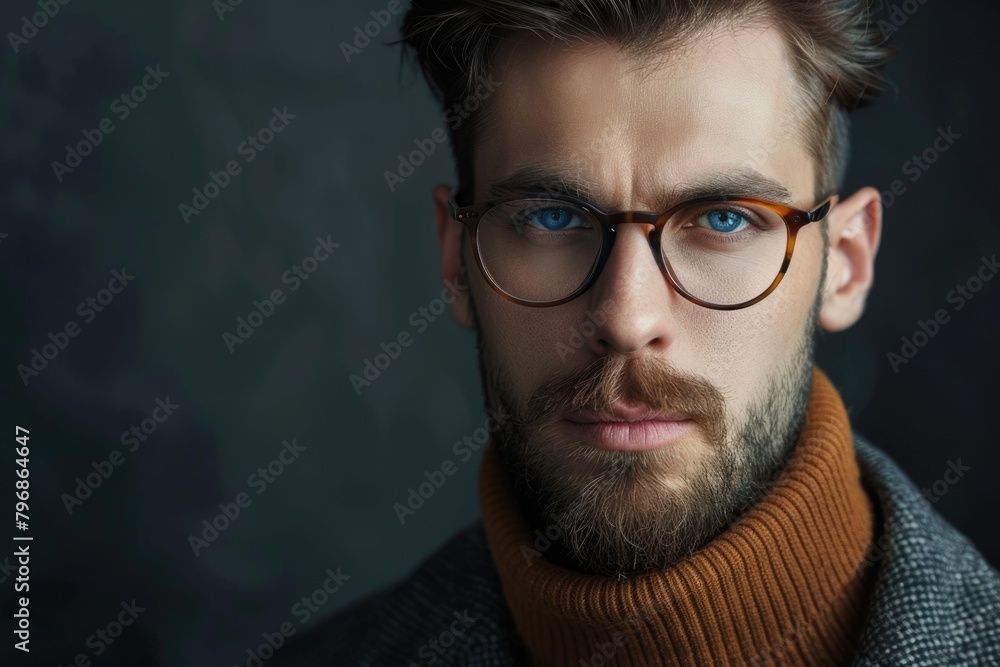 Portrait of handsome intelligent confident man Portrait of handsome intelligent confident man
