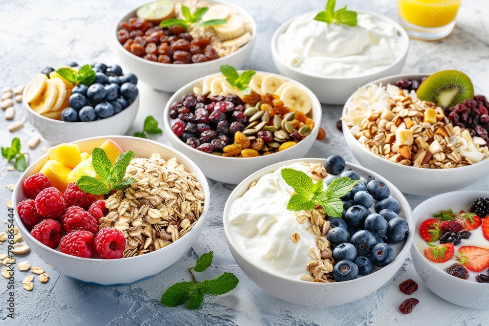 Crunchy multigrain cornflakes breakfast set with dried fruit, honey, and vegan-friendly almonds. Crunchy multigrain cornflakes breakfast set with dried fruit, honey, and vegan-friendly almonds.