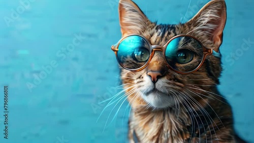 cat in glasses  photo