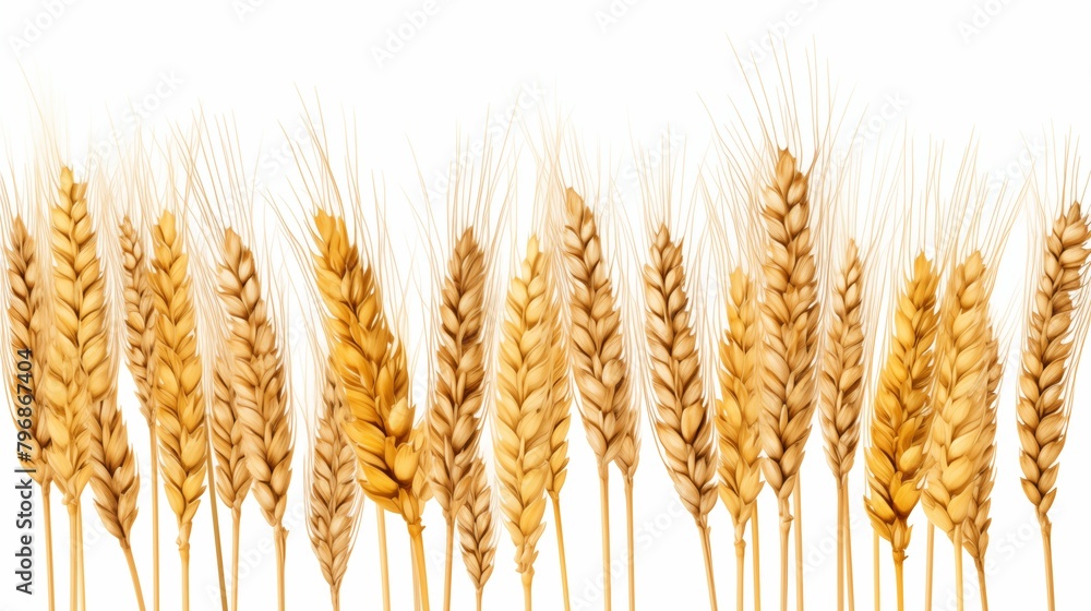 Horizontal wheat ears isolated on a white background with clipping path. Horizontal wheat ears isolated on a white background with clipping path.