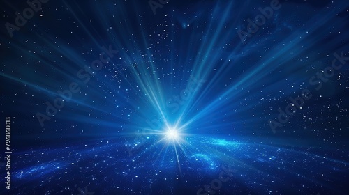 Radiant cosmic glow and starlight rays. Universe scenery with sparkling stars for abstract backgrounds celestial phenomena or science and fantasy themes