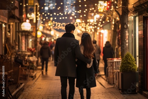 Korean couple walking street shopping. © Rawpixel.com