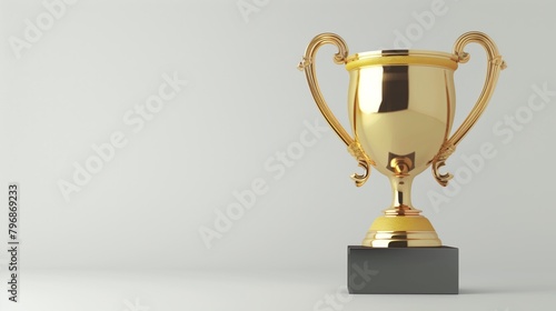 Shining Success  Glorious Trophy Set on Elegant Background