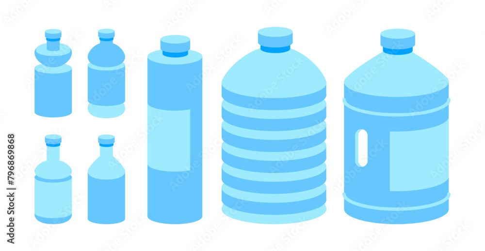 Water bottle. Empty plastic bottles. PET Bottle. Recyclable and easy to store liquids Water bottle. Empty plastic bottles. PET Bottle. Recyclable and easy to store liquids