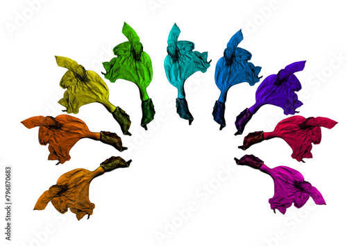 colorful abstract plant set illustration 