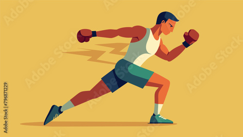 A boxer works through different combinations in his shadow boxing routine incorporating head movement and footwork to improve his overall