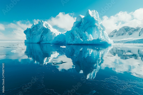 Majestic iceberg reflections in iceland © João Macedo