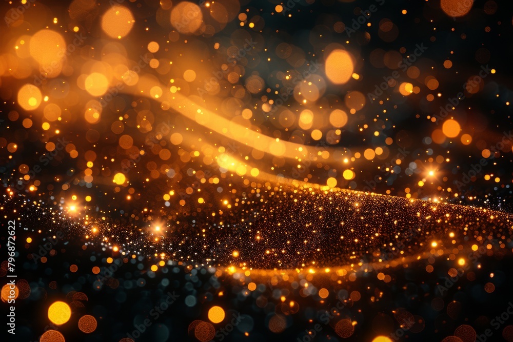 A dreamy, shimmering abstract background with golden lights and glitter, conveying a magical ambiance A dreamy, shimmering abstract background with golden lights and glitter, conveying a magical ambiance