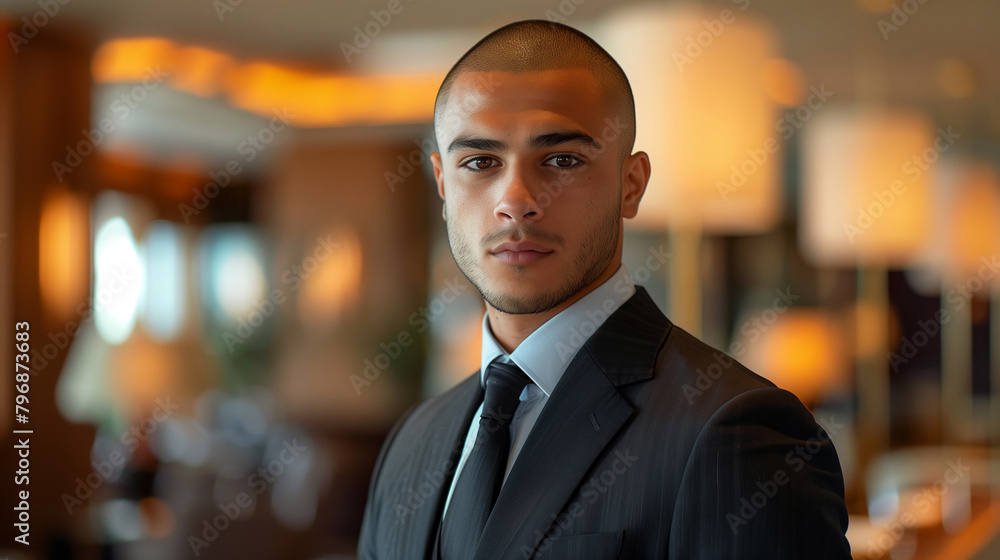 Young Professional Man in Sharp Suit, Modern Corporate Elegance Young Professional Man in Sharp Suit, Modern Corporate Elegance
