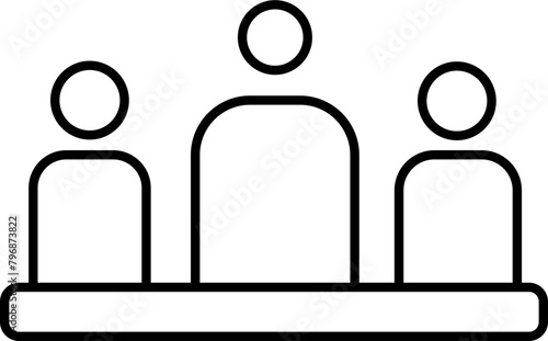 Panel Discussion Vector Outline Illustration